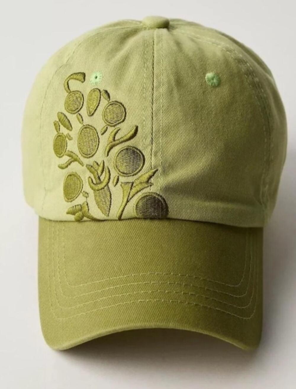 NWT FREE PEOPLE Embroidered Buti Baseball Cap | Color Green | Size OS
